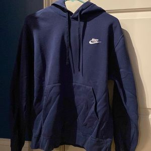 Men’s navy hoodie, size medium.